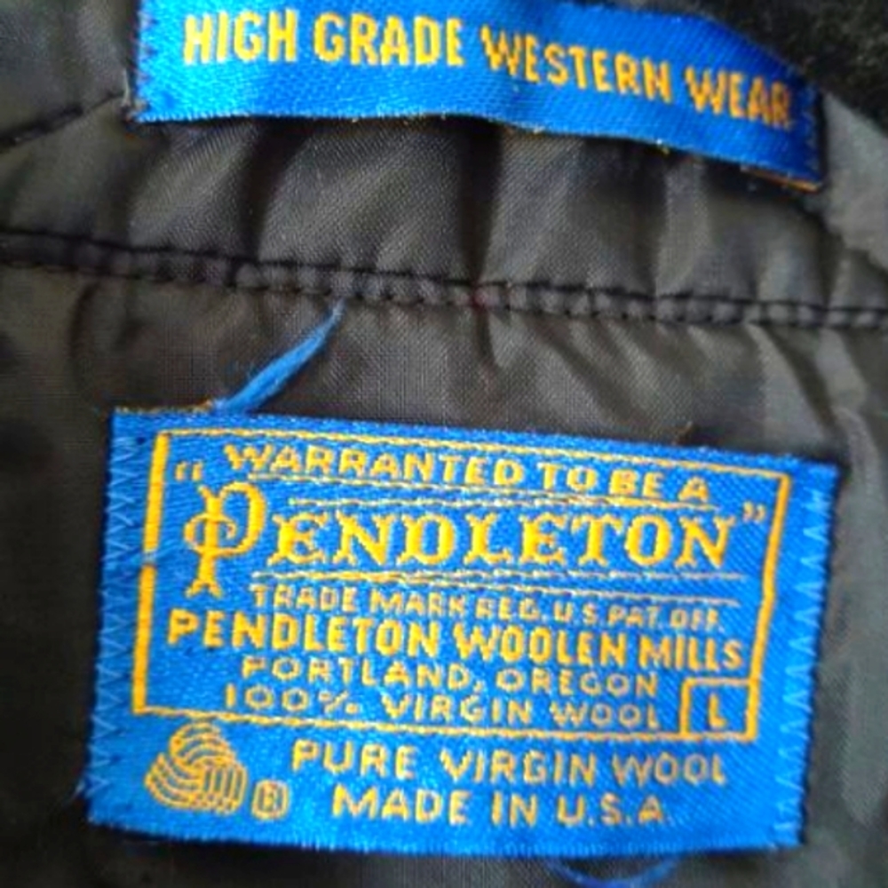 Vintage Pendleton Buffalo Wool Button Down Plaid … - image 6